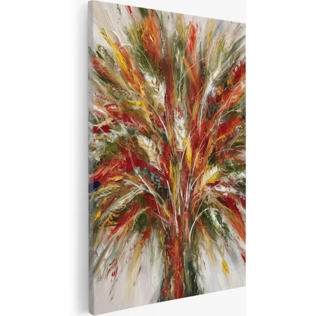 Saammp Canvas Schilderij - Kleurrijke Boom - Abstract - Bloemen - 20x30 - Foto op canvas - Wanddecoratie - Muurdecoratie Woonkamer - Kantoor Decoratie Multicolor