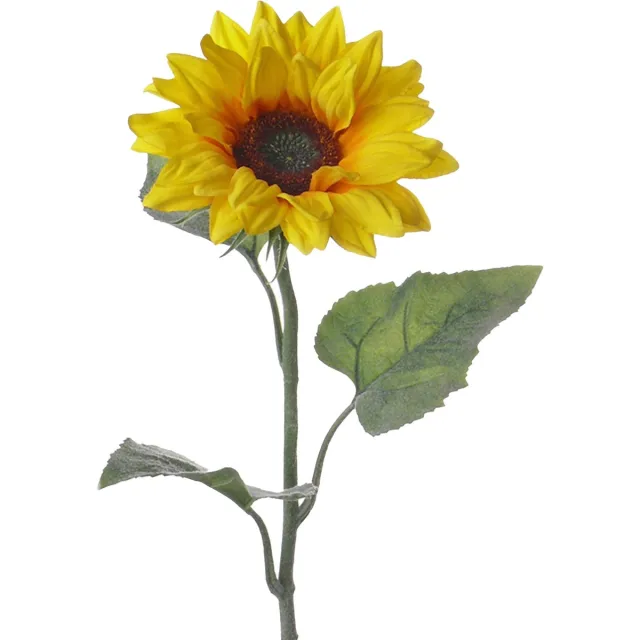 Top Art Topart Kunstbloem Zonnebloem tak - 81 cm - geel - kunst zijdebloem - decoratie