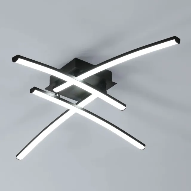 Haobosic Golf Design Aluminium Plafondlamp - Zwart - 34W - 6500K Koud Wit Black