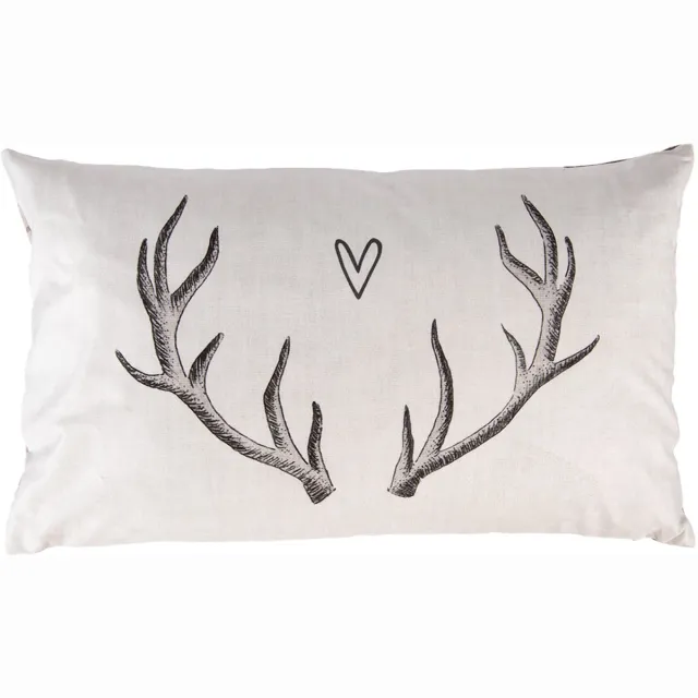 Clayre & Eef Kussenhoes 30x50 cm Beige Polyester Gewei