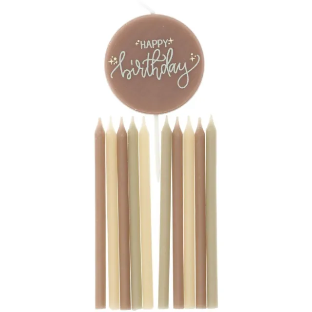 Folat Kaarsen Set - Crème Rose (11 stuks) 9,5cm BeigeCremeLichtroze