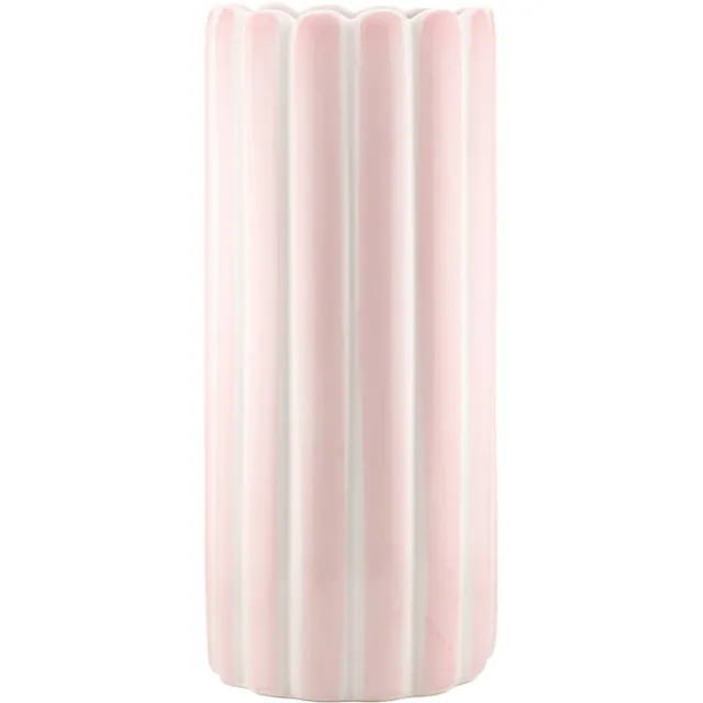 homebound by ky Aardewerk vaas Stripe roze