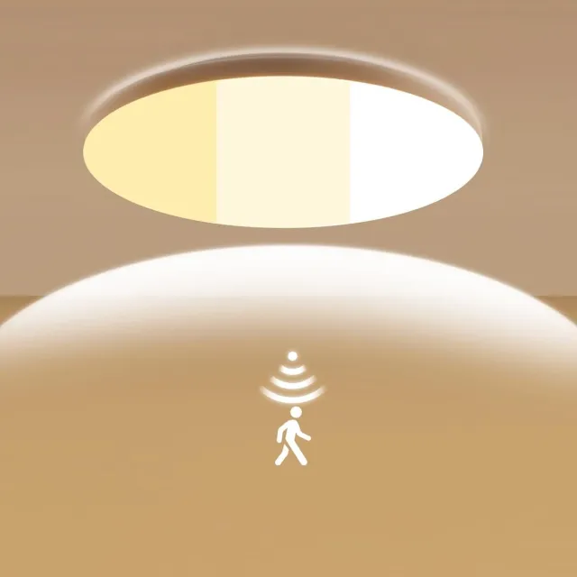 Lexium Store Sensor lampjes met bewegingsmelder - Wit - Ø25 cm - Dimbare LED-plafondlamp met radarbewegingssensor - Voor binnengebruik