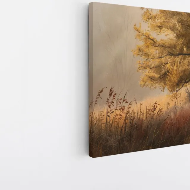Saammp Canvas Schilderij - Gele Boom - Bloemen - Landschap - Natuur - 20x20 - Foto op canvas - Wanddecoratie - Muurdecoratie Woonkamer - Slaapkamer decoratie - Canvas Print Multicolor