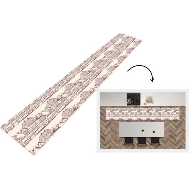 KitchenYeah Keukenloper - Keukenmat - Huizen - Patronen - Abstract - Keuken vloerkleed Multicolor