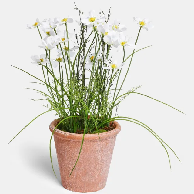 Loberon Decoratieve potplant Harmoise wit/groen/geel
