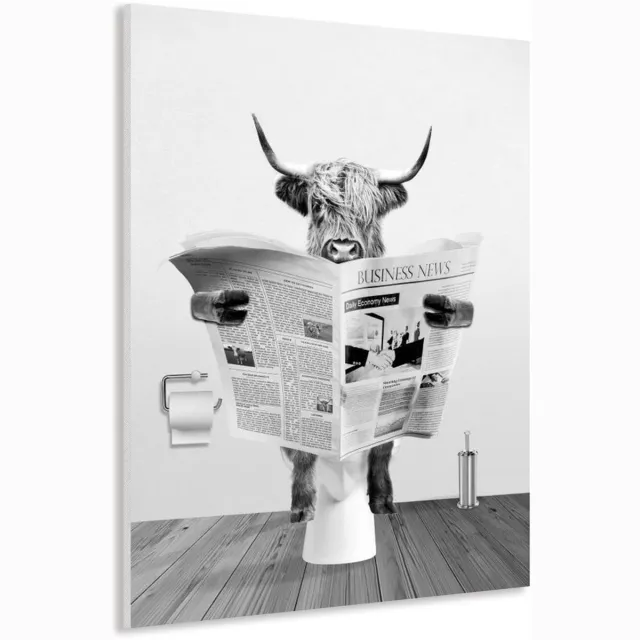 Ibenzoa Stijlvolle zwart-wit wanddecoratie met hooglandkoeien voor elke kamer Zwart wit