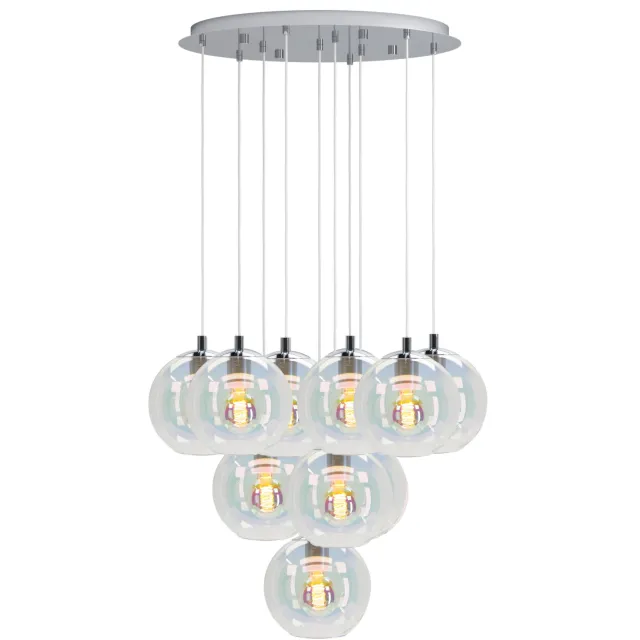 EGLO Ariscani 2 Hanglamp - E27 - Ø 65,5 cm - gekleurd glas - Chroom Chroom;Gekleurd;
