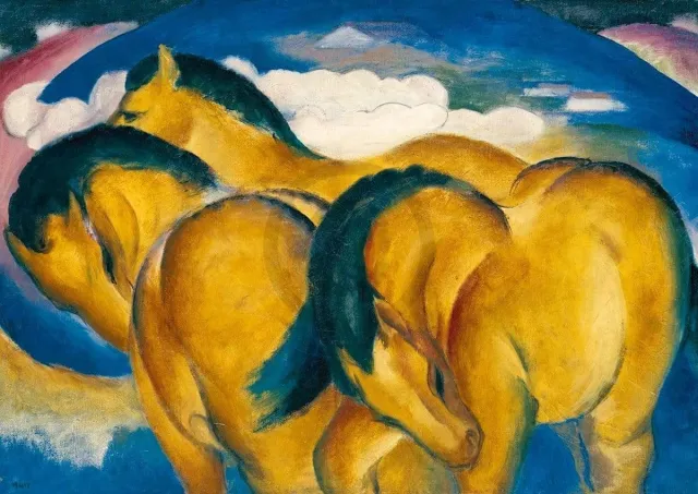 PGM Kunstdruk Franz Marc - Die kleinen gelben Pferde 29,7x21cm Divers