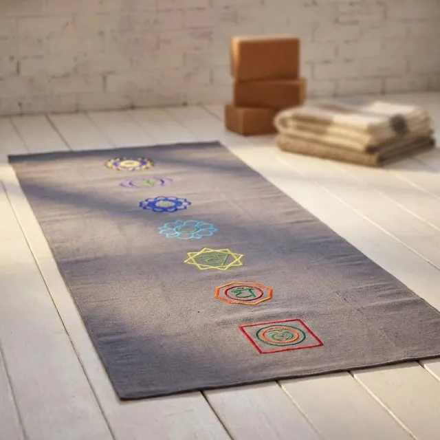 Yogistar Yogateppich Chakra - graphit grijs