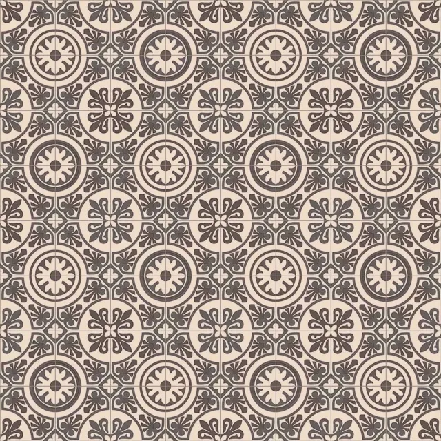 JYG Vloerkleed Brussel - Keukenloper - Keukenmat - Vinyl - Vintage 50 x 450 cm - Zwart - Wit zwart-wit