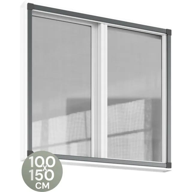 O'DADDY Raamhor - 100x150 cm - Aanpasbaar Vliegengaas - Glasvezel - Horrengaas - Insectenhor - Veelzijdig en Gemakkelijk te Monteren - Zwart