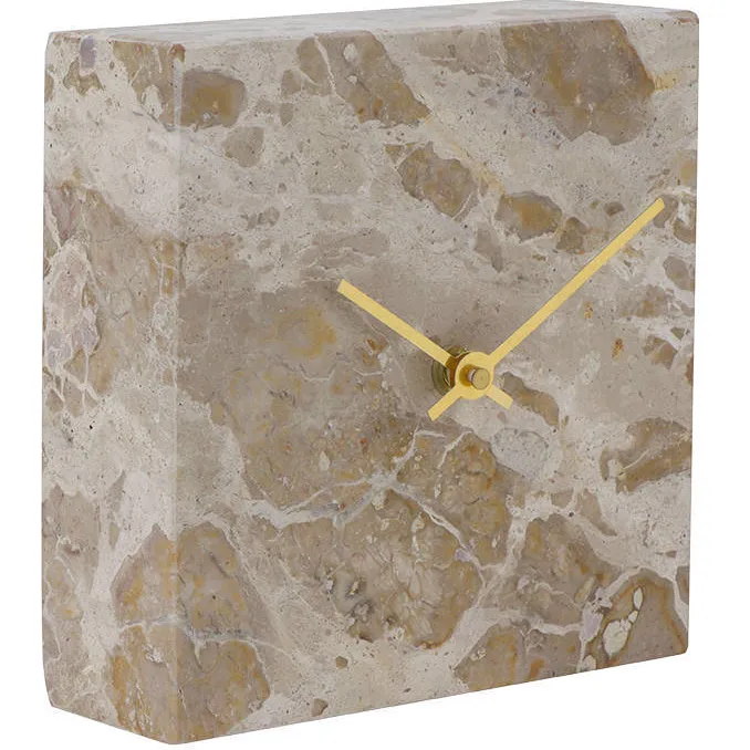Mirrors and more Blok tafelklok, warm beige, 15x15 cm
