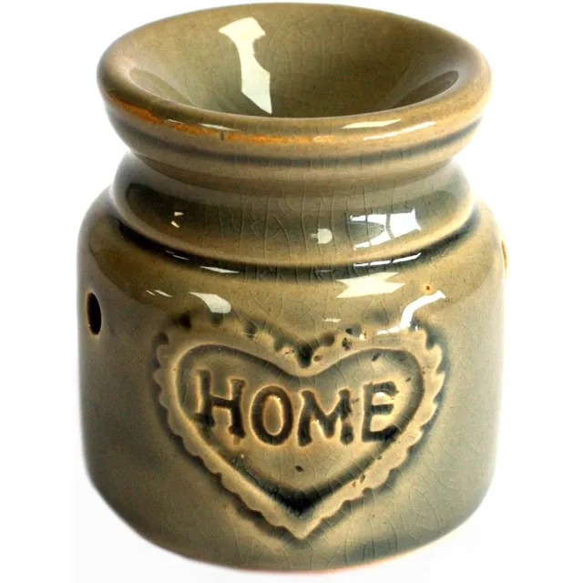 AWGifts Home geurbrander - keramiek - brander voor waxmelt - groen - hart