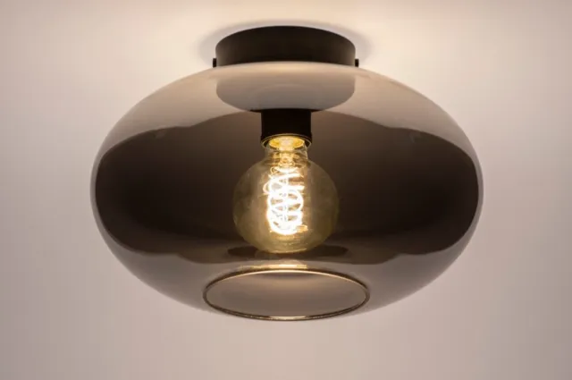 Lumidora Plafondlamp 74016 - Plafonniere - OSLO - E27 - Zwart - Grijs - Metaal - ⌀ 30 cm