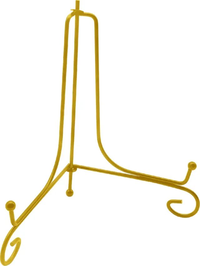 Purepeak Bordenstandaard voor Sierborden - Bordenhouder Geschikt voor Borden tot 27 cm Hoog - Bordenrek - Goud