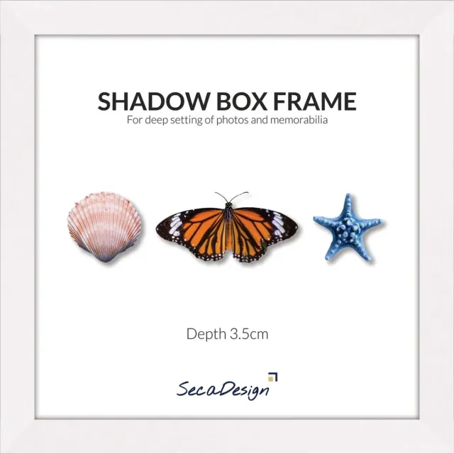 SecaDesign Fotolijst met diepte - 20x20 cm - Wit - 3d lijst