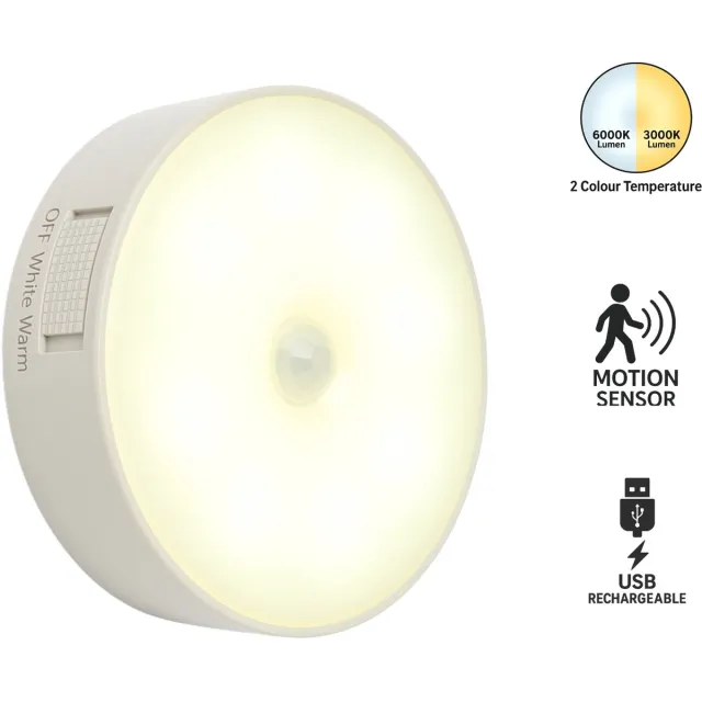EverDwell Oplaadbare Ledlamp met bewegingssensor - kastverlichting met Warm Licht en Koud Wit Licht - Wandlamp