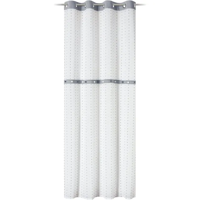 Elbersdrucke Gordijnoogjes Bobbel 255x140 cm wit-grijs semi-transparant Grau