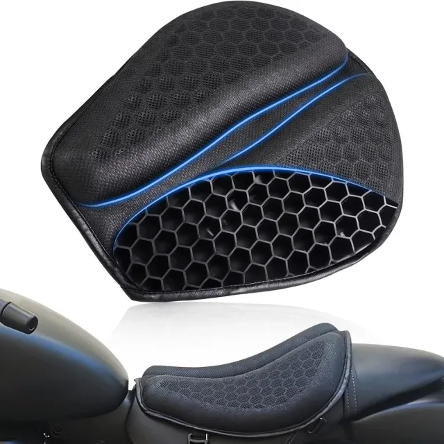 Imperatoris Motorfiets Gelkussen - Gel Zitkussen - Gelkussen Zitten - Stuitkussen - Wigkussen - Stoelkussen - Orthopedisch - 35 x 15.5 x 3 cm - Large - Zwart - van Imperatoris
