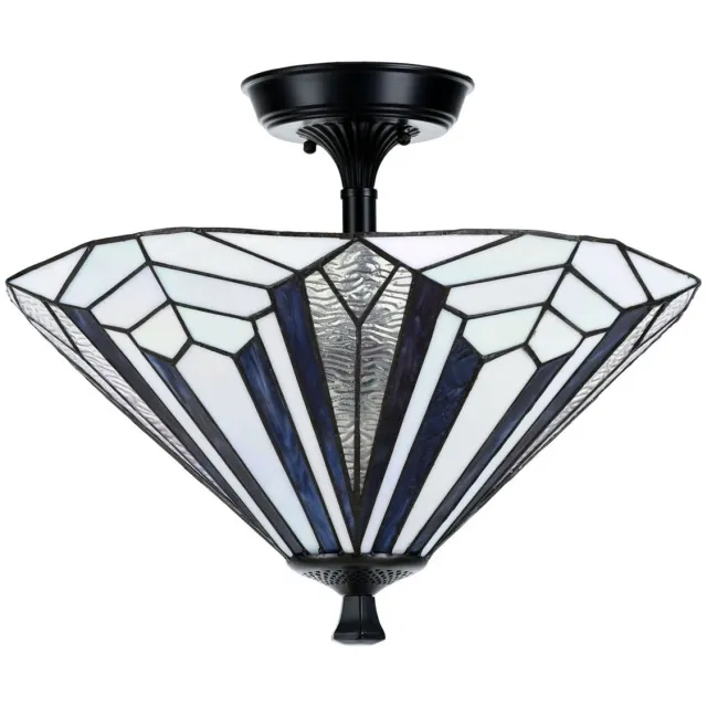 Coloured by Art Tiffany Plafonnière French Art Deco Blue - Art Deco Trade Blauw