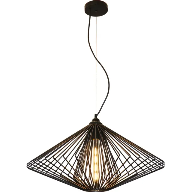 Fantasia Daxos hanglamp in zwart staal, Ø60 cm, hoogte 29 cm, 1x E27-fitting (excl. lichtbron), IP20
