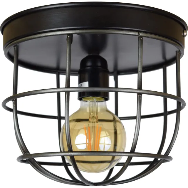 Urban Interiors Barn Large Plafondlamp Zwart - Metalen kooi - Ø22