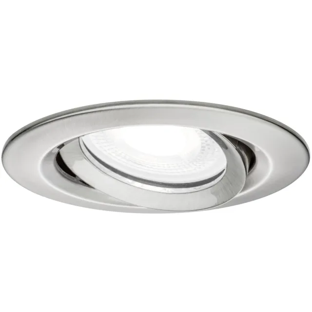 Paulmann LED-inbouwlamp Nova Plus Enkele lamp zwenkbaar IP65 rond 93 mm 30° GU10 6W 470lm 230V dimbaar 4000K Staal geborsteld