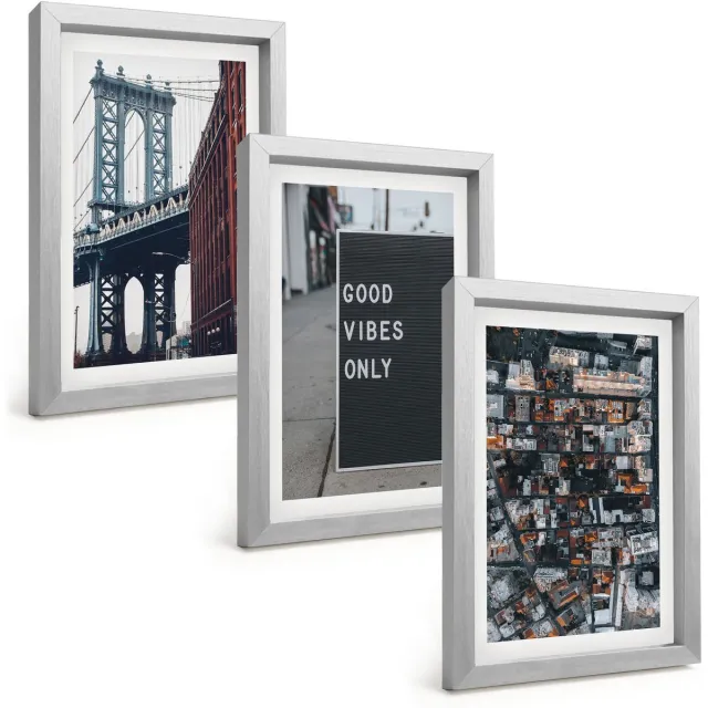 TULUP 4-Delige Schilderij Set - Brug in de stad. Opschriften op straat. Luchtfoto. - 20 x 30 cm - Muurdecoratie - Wanddecoratie - Hal Zilveren lijst