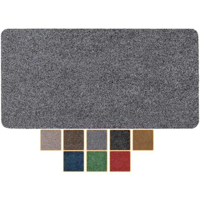 Famanu Vuilvangmat en wasbare deurmat, waterdicht en robuust, schoonloopmat voor ingang, voordeur en hal, 40 x 80 cm, grijs
