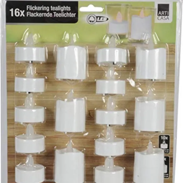 arti casa Theelichtjes LED 16-Delig OPisOP (+ zie Beschrijving) wit