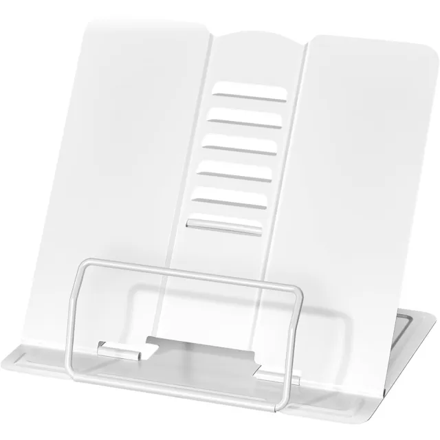 Excitat Boekenplank - Boekenplank Leesrek - Kookboekrek - Boekensteunen - Geschikt voor Tafels, Podia - Leesrek - Metaal - Wit