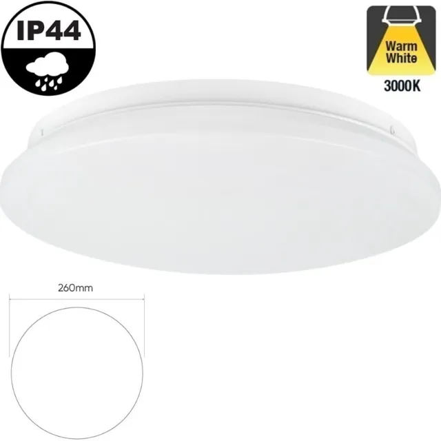Ledin Led Plafonnière 12w | 900 Lumen | 3000K Warm Wit | IP44 | Ø260mm