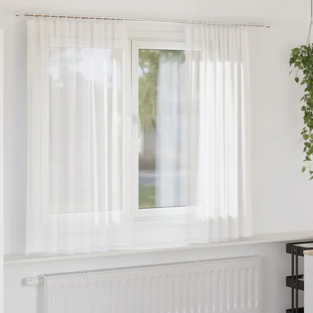 vidaXL Gordijnen voile met roedezakken 2 st wit