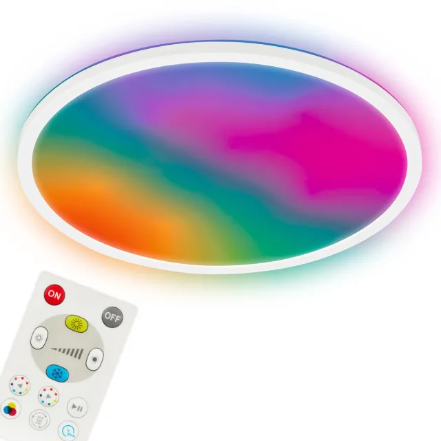 Briloner Happy - Plafondlamp dimbaar - kleurwisseling met afstandsbediening - Ø42cm wit