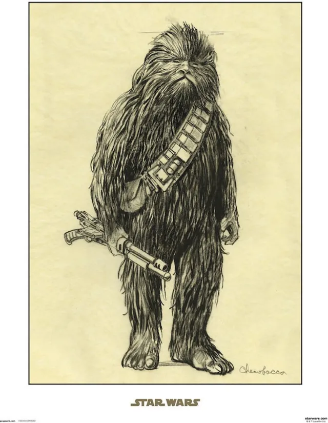 Star Wars Chewbacca Concept Art Print Bonte kleuren