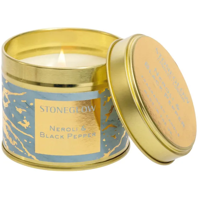 Stoneglow Candles Luna Geurkaars Tin - Neroli & Zwarte Peper Goud;Wit;Geel