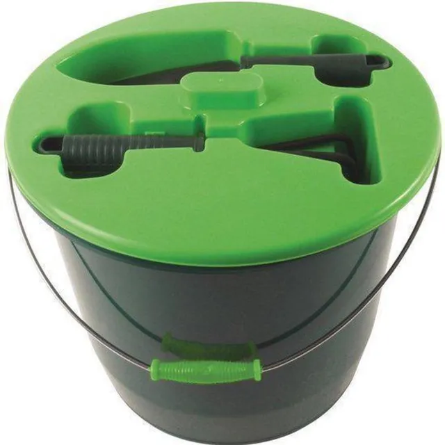 Esschert Design Tuinemmer met gereedschap in deksel Groen
