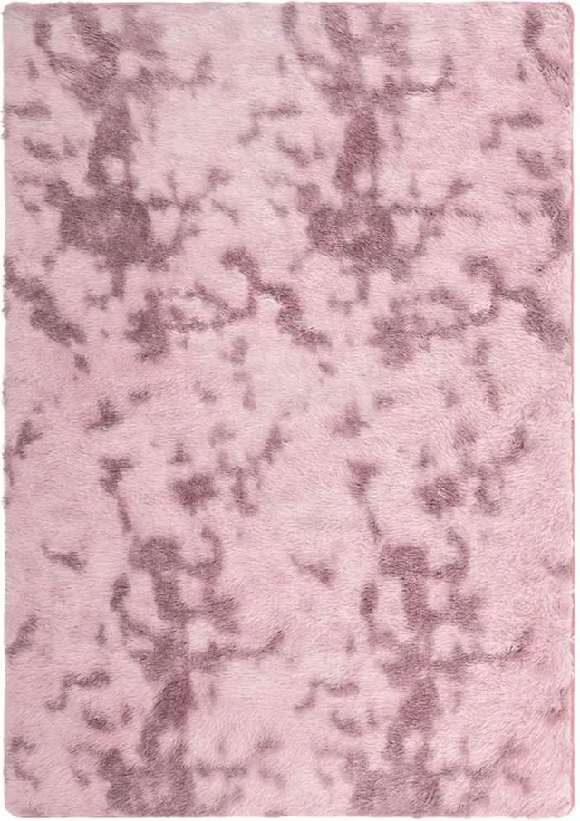 vidaXL Hoogpolig - vloerkleed - NAVARRA - cm - polyester - stoffig - roze Dusty pink