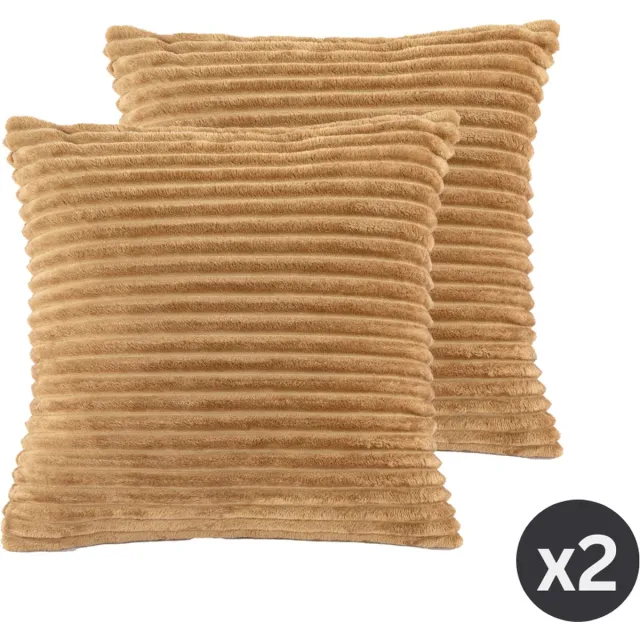 Tiseco HOME STUDIO - Kussen (gevuld) RIBBLE - SET/2 - microflannel - 45x45 cm - indiantan INDIAN TAN