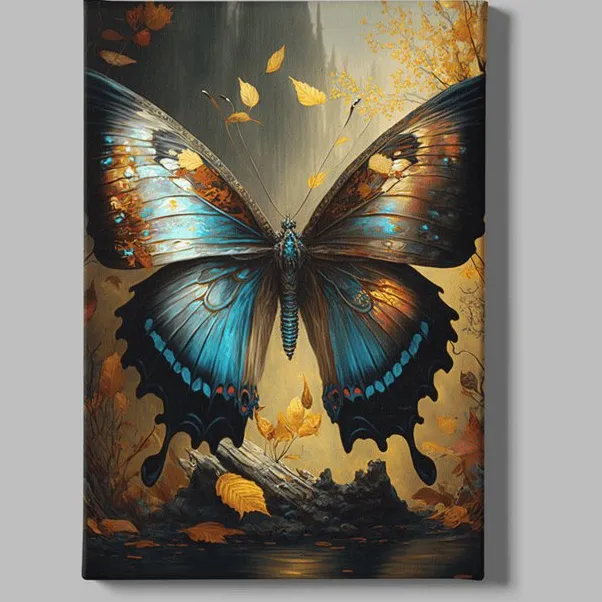 Trendex Global Canvas Schilderij - Vlinder - Kleurrijk - Wanddecoratie - 120x80x2 cm