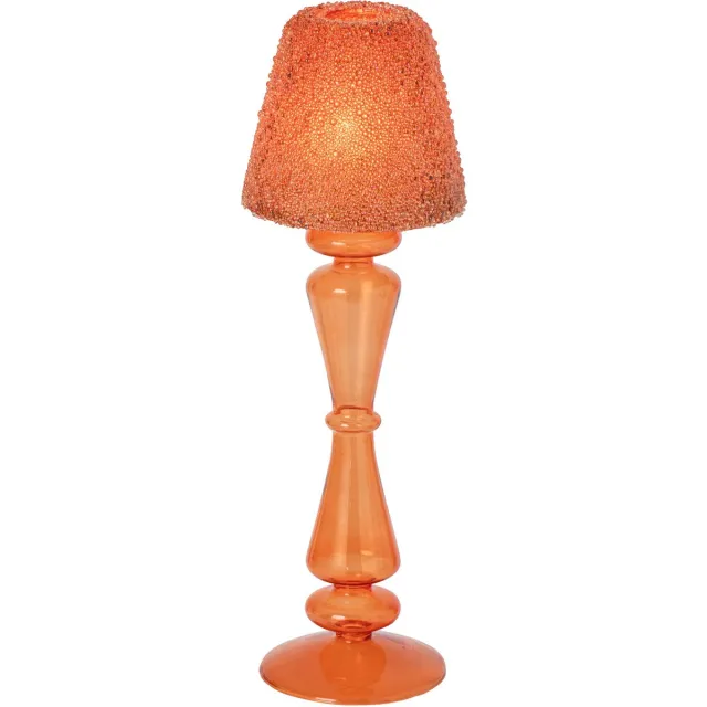 J-Line theelichthouder Kralen - glas - oranje - large