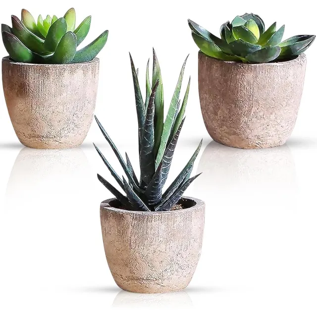 By Shayne ByShane - Kunstplanten set van 3 stuks met moderne decoratie voor balkon, kantoor en badkamer