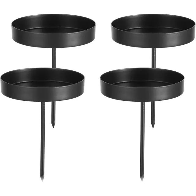 QTTVBTNA Kaarsenhouder - 4 Stuks - Metaal kaarsenhouder - Voor Kerstkransen - Geschikt voor Kaarsen tot 8 cm - Zwart