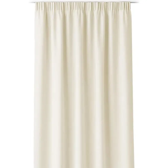 Famanu Gordijn met zilveren ingestanste ringen 140 x 250 cm breed x hoogte verduisterend schuifgordijnen decoratief modern gordijn woonkamer slaapkamer lichtcrème Lichte crème