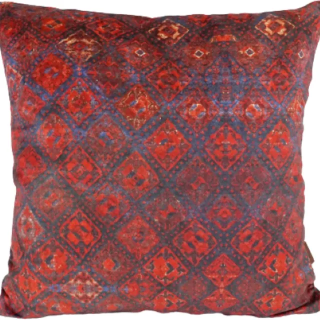 SusaStyle OUTLET - Sierkussen Farah – 50x50 cm – Zijdezacht – Anti-allergisch – Afneembare hoes Donkerblauw, zwart, verschillende roodtinten, crème