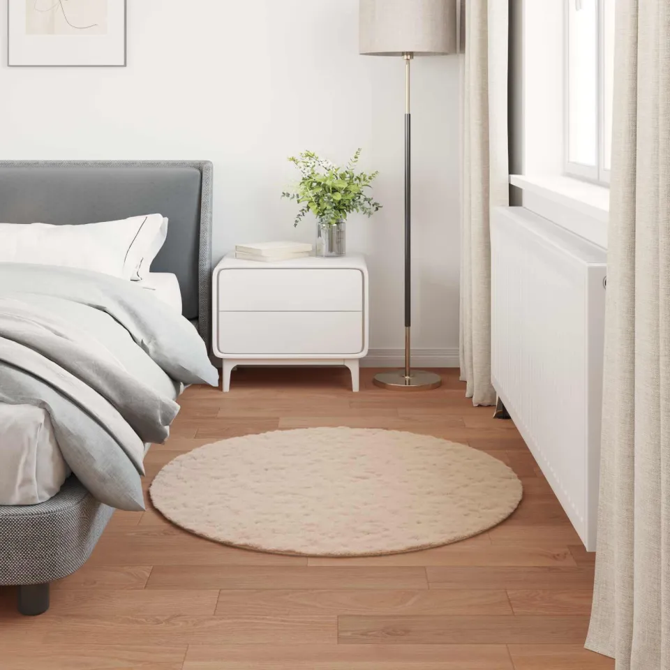 vidaXL Antislip vloerkleed van imitatie konijnenbont OLITE Taupe, foto 3