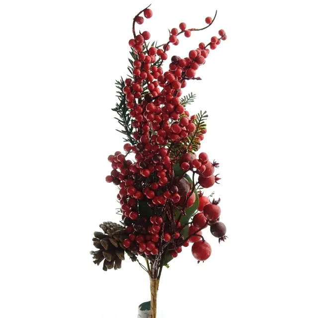 Kaemingk Gasper Kersttak bessen rood met dennenappel & dennentakken