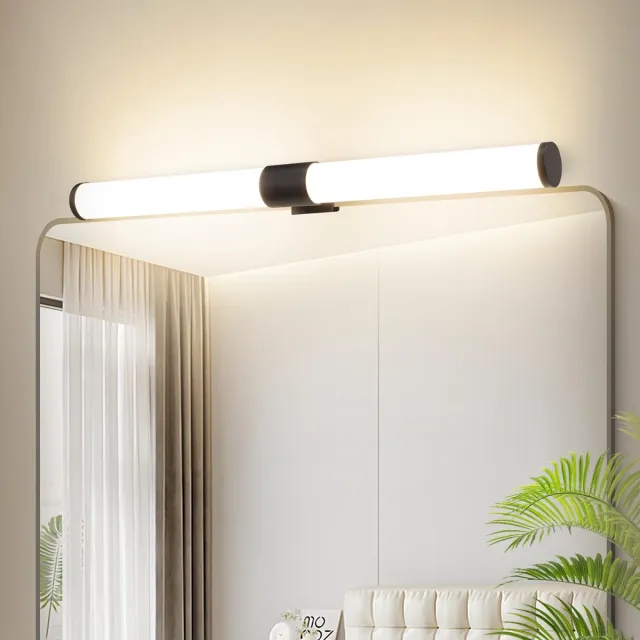 Glitzerlife Wandspots - Badkamerlicht - IP44 Waterdicht - 6W 4000K Neutraal Wit - PC Materiaal - Modern Design - Ø40cm - Zwart Zwart-40cm