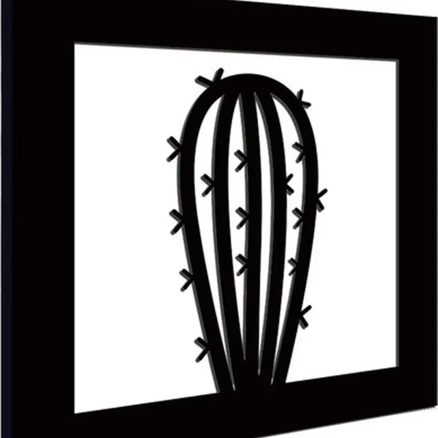 Bubidekor Fotolijst met Poster - Cactus 3 - schilderij woonkamer - 30x30 cm - Posterlijst - Muurdecoratie - Wanddecoratie Zwart